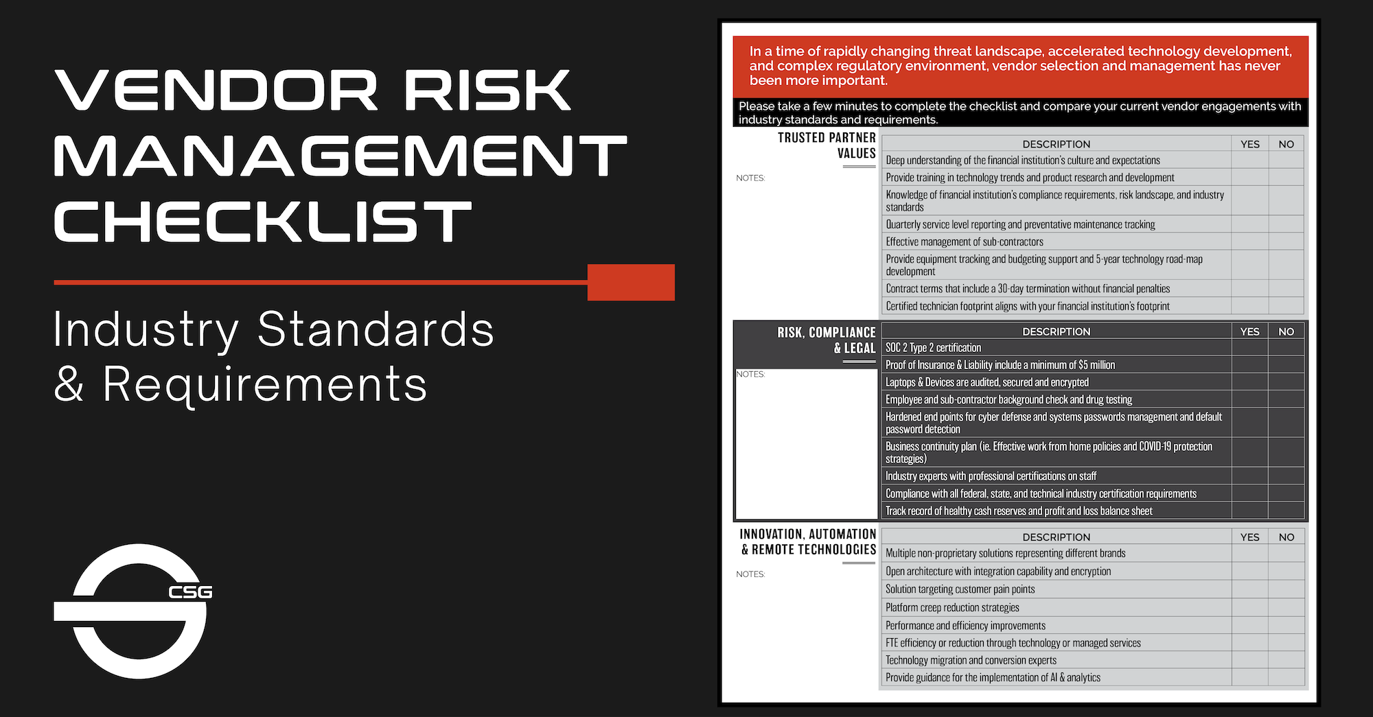 vendor risk management checklist